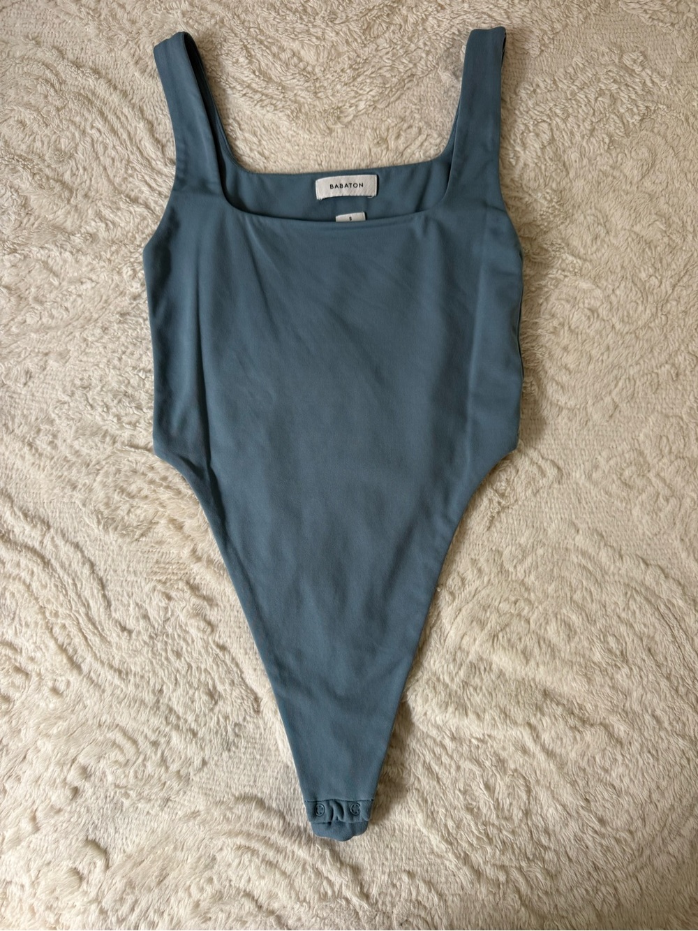 Babaton Slate Blue Square-Neck Bodysuit